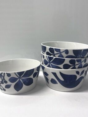 Noritake Sandefjord cereal Bowls set of 4 fine porcelain new Nordic blue